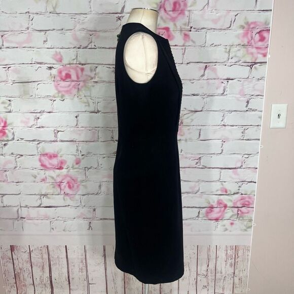 Kimberly Ovitz black panel front wool sleeveless sheath dress - Picture 4 of 12